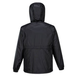 HUSKI STRATUS RAIN JACKET Waterproof Workwear Concealed Hood Windproof Packable - Black V563-918032-STRATUS-BLK-4XL