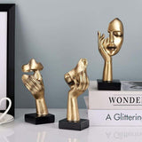 3 Pcs Thinker Statues, Gold and Black Abstract Art Sculpture, Office Decoration, Christmas Gift, New V1237-ZY-715-017