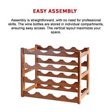 Bamboo Stackable Modular Freestanding Countertop Wine Shelf Rack V63-843051