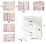 CARLA HOME 6-Layer Large Jewelry Box for Women withDrawers, Mirror, Lock, Necklace Hooks & Side V178-36226