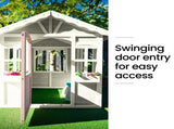 ROVO KIDS Cubby House, Wooden Outdoor DIY Timber Cottage Style Playhouse, for Children V219-PLYCBHRV1WTA
