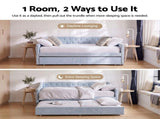 Artiss Single Buttonless Tufted Daybed Frame & Trundle, Blue XFSI-DBRK111AS-AB