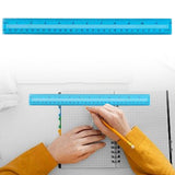 Dual Scale Design Straight Plastic Ruler Clear Scale Measuring Tool for Daily Draft Handcraft Length V1192-AZ-W-28212