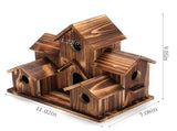 Wooden Bird Houses for Outside Hanging Clearance,6 Hole Handmade Natural Bird House for V1366-AZ2-W-05438