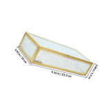 Golden Glass Jewelry Box, Vintage Design, Sturdy Iron Frame, Dust-Proof Lid V1192-AZ-W-19045