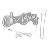 Oh Neon Sign Acrylic USB Powered Wall Decor Neon Light for Bar Wedding Holiday Party Birthday V1294-YM0706-3119230136412