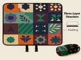 Outdoor Camping Quilted Picnic Mat Three-Layer Design, Portable & Stylish V1106-132-BLA-83844