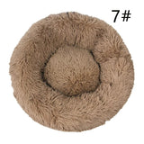 Calming Donut Pet Bed -Soft Faux Fur, Anti-Anxiety Fluffy Round Bed for Cats and Small Dogs V888-ELOSUNG10287
