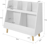 Childrens Shelving Unit, 5 Compartments Bookcase V178-66884