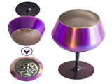 2 Pcs Purple Detachable Stainless Steel Wine Glass - 14oz Portable Stemmed Goblet for V888-ELOSUNG27235