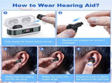 Rechargeable In-the-Ear Hearing Aids with Charging Case and LCD Display Ultra-Compact Sound V1107-CS-BLCHS