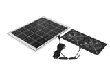 Solar Dual Fan Kit 30W IP65 Waterproofing Tempered Glass Laminate 17mm Aluminum Alloy Frame V1294-YM0901-3111250016111