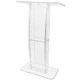 Acrylic Podium, 47" Tall, Clear Acrylic Podium Stand with Wide Reading Surface & Storage Shelf, V952-CTSJTYKLBST47YW3EV0