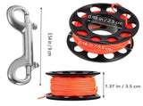 Durable Black Aluminum Diving Buoy Spool Reel with Snap Clip for Technical Diving 1Set V1369-AZ3-W-20055