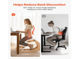 Ergonomic Kneeling Chair, Wooden Posture Knee Chair with Adjustable Thick Foam Cushions & Solid Wood V952-JYKGYMBSBDLWFBRDG001V0