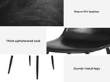 Artiss 2x Dining Chairs Retro PU Leather Kitchen Lounge Cafe Accent Chair Black DINC-B-B04-BKX2