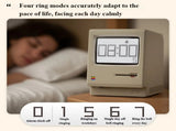 Retro Computer Style Desktop Maclock - Interactive Floppy Disk Switch, 5 Alarm Settings, 3 Display V888-ELOSUNG49401