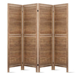 Artiss 4 Panel Room Divider Screen 160x170cm Louver Oak RD-B-0539-4P-BR