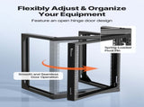 12U Wall Mount Server Rack, 68.04 kg Max Load Capacity, Open Frame Network Rack with 180 Degrees V952-BGSJJ12U18YC9I110001V0