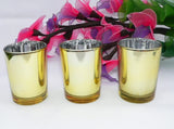 40 Pack Gold Votive Tealight Candle Holders Valentines Day Mercury Wedding Decor Glass Candlestick V382-GOLDS40