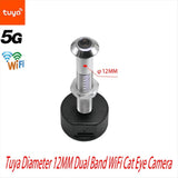 Tuya Diameter 12MM Wide Angle Fisheye Dual Frequency WiFi Door Eye SilverBlack V1370-AZ4-08301