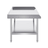 Stainless Steel Work Table, 762 x 1219 x 660 mm Commercial Food Prep Worktable, 3-Sided Backsplash V952-CFBXGGZTSBT3X3G63V0