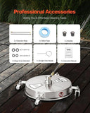 15" Pressure Washer Surface Cleaner 4 Wheels 4000 Max PSI 2 Extended Wands V952-GYQXJBMQJQYPI0B3OV0