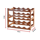 Bamboo Stackable Modular Freestanding Countertop Wine Shelf Rack V63-843051