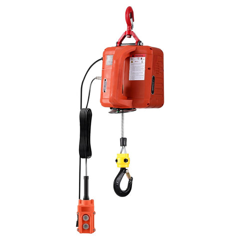 Giantz Electric Hoist Winch 500KG Wired/Wireless Remote Control EH-8M-500KG