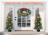 Artificial Topiary Cedar Trees, 2 Set 1524mm Faux Pine Shrubs Plants, Fake Silk Tree Look Real, Easy V952-XSRGXJS60YCXSMBHS001V0