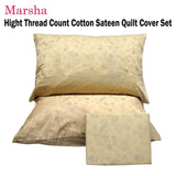 Marsha High Thread Count Cotton Quilt Cover Set Double V442-ATX-QUILTCS-MARSHA-LATTE-DS