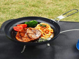 Cast Iron Flat Cooking Pan for Outdoor Camping, Black, 1-Piece Skillet V1366-AZ2-W-17644