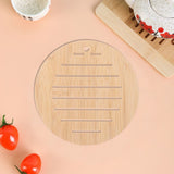 6Pcs Beige Bamboo Placemat Anti-Scalding Pot Mat with Rustic Design for Home V1369-AZ3-W-20256