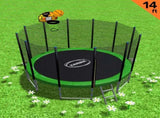 Kahuna Blizzard 14 ft Trampoline with Basketball Set - Green TRA-BLZ-14-GN-BB