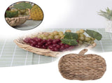 Wicker Serving Tray,Pumpkin Shaped Wicker Serving Tray Woven Bread Basket for Fall Harvest, Fruit V1366-AZ2-W-19393