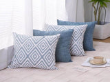 Decorative Set of 4 Square Couch Pillows Linen Cushion Cover for Couch Sofa Living Room, 18"x18" V1189-WXFWAL-20260319-00053