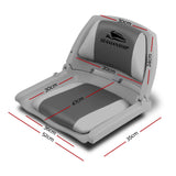 Seamanship 2X Folding Boat Seats Marine Seat Swivel Low Back 4cm Padding Grey BS-86101-GC-FC2