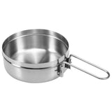 1L Stainless Steel Cooking Kettle Portable Outdoor Camping Backpacking Pot with Foldable Handle V1366-AZ2-W-18580