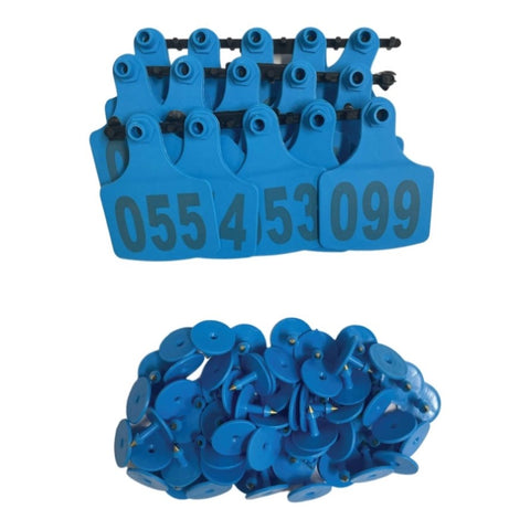 1-100 Cattle Number Ear Tags 7.5x10cm Set - XL Blue Cow Sheep Livestock Labels V238-SUPDZ-39977827401808