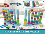 Colour Sorting Board Game Bundle with White Linen Tablecloth Blanket 90 x 150 cm, 2 Player Matching V888-ELOSUNG54820