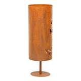 Rust Round Pillar Candle Holder 26cm V637-27625CDL