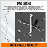 142Pc Pegboard Hooks Set Peg board Hanger Assortment Storage Trays Organizer Bin V465-97788