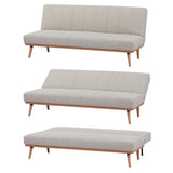 Monroe 3 Seater Sofa Futon Bed Fabric Lounge Couch - Beige V315-VOL-MONR-03