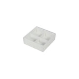 100 Pack of White Card Chocolate Sweet Soap Product Retail Gift Box - 4 Bay Compartments - Clear V382-100CHOC4BAY