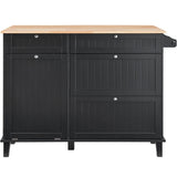 VEVOR Kitchen Island Cart Storage Cabinet Serving with Drawer & Trash Cabinet V952-QFBGDKCFDHS4I07P2V0