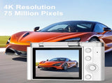 4K Ultra HD Digital Camera - 75MP, 2.8-inch Rotatable Screen, Auto Focus & Built-in Flash V888-ELOSUNG35725