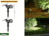 3PCS Solar outdoor spotlight, IP65 waterproof and weather-resistant, 9 LEDs with multi-color/white V1232-CPDCD-006
