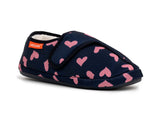 ARCHLINE Orthotic Plus Slippers Closed Scuffs Pain Relief Moccasins - Navy Hearts - EU 41 V563-AS311-41