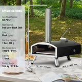 Outdoor Pizza Oven, 12" Wood Fired Pizza Ovens, Pellet Pizza Stove with Thermometer, Portable Pizza V952-BXPSL12YCKLPIX7UGV0
