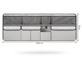 Grey Car Trunk Storage Bag - Large Capacity Oxford Cloth Multi-Purpose Hanging Organizer with Mesh V888-ELOSUNG17188